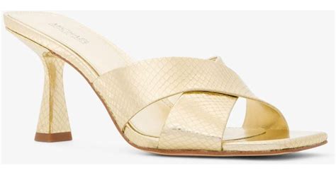 Clara Snake Embossed Leather Mule .